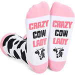 Funny Saying Cow Gifts for Women,Crazy Cow Lady,Novelty Cow Print Socks for Cow Lovers, Gift For Her, Gift For Mom