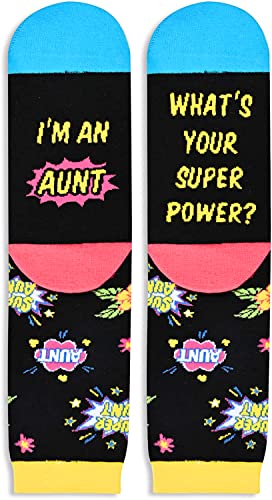 Novelty Socks for Women, Best Aunt Gifts from Niece Nephew, Cool Auntie Gifts, Unique Aunt Birthday Gifts, Christmas Gifts, Mothers Day Gifts for Aunt, Funny Socks for Her