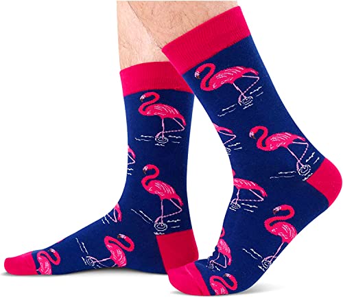 Men's Novelty Crazy Flamingo Socks Gifts for Bird Lovers