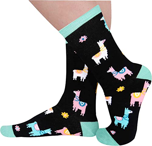 2 Pairs Women's Llama Socks Fun Llama Gifts For Llama Lovers Mom Women, Gifts for Farmers