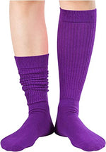 Novelty Purple Slouch Socks For Women, Purple Scrunch Socks For Girls, Cotton Long Tall Tube Socks, Fashion Vintage 80s Gifts, 90s Gifts, Women's Purple Socks