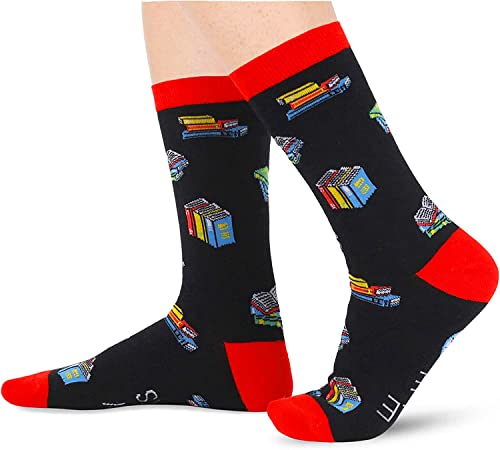 Funny Socks Crazy Socks Cool Socks Silly Socks for Women Teen Girls, Book Lovers Gifts for Students Book Gifts Reading Gifts, Book Socks