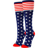 4th Of July American Independence Day Socks for Women American Flag Knee High Socks Funky Comfortable Athletic Running Socks Gifts For Women