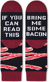 Funny Bacon Socks for Men Who Love Bacon, Novelty Bacon Gifts, Men's Gag Gifts, Gifts for Bacon Lovers, Funny Sayings If You Can Read This, Bring Me Some Bacon Socks