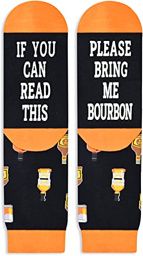 Unisex Bourbon Lover Gift Unique Bourbon Socks Funny Bourbon Gift for Men Women, Ideal Gifts for Bourbon Lovers and Drinkers