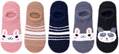 5 Pairs Women's Panda Socks Fuzzy Panda Gifts For Panda Lovers Mom Women