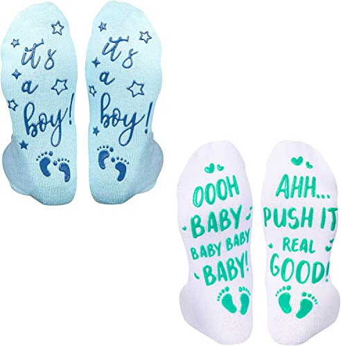 Women's Funny Thick Non-Skid Cozy Pregnancy Socks Gifts For Expecting Moms-2 Pack