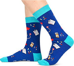 Gifts for Nurses, Gifts for Doctors, Medic Gift, Medical Themed Gifts for Healthcare Workers, Men Women Funny Crew Socks, Radiologist Gift, Health Theme Socks