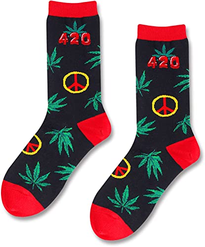 Pot Leaf Socks for Stoners Weed Smoker Gifts, Funny Marijuana Gift Pot Leaf Gift Canabi Gift Weed Gift for Men Women, Plant Lover Gifts