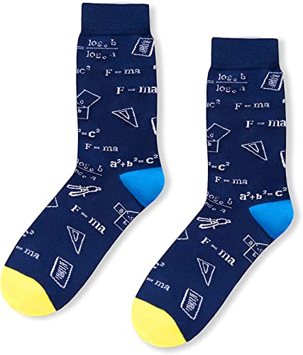 Men's Math Socks, Ideal Gifts for College & High School Students, Physicists, Mathematicians, Accountants, Actuaries, and Teachers, Teacher Appreciation Gifts, Teacher's Day Gifts