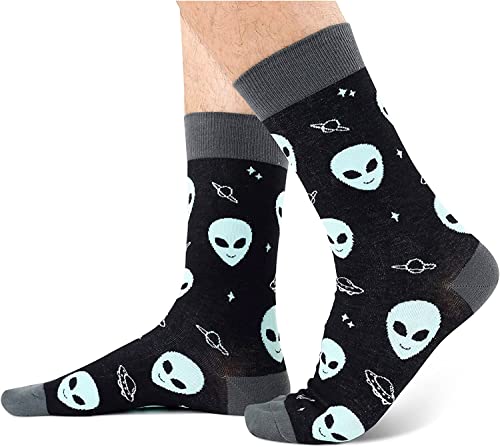 Men's Funny Black Fashion Alien Socks Space Gifts