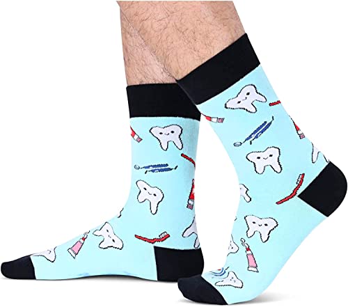 Unisex Funny Blue Cute Dentist Socks Gifts for Dentist