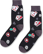 Men's Poker Socks, Playing Cards Socks, Poker Gifts, Casino Gifts for Poker Players, Gamblers Gifts, Funny Gambling Gifts for Poker Lovers