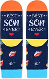 Best Son Gifts, Novelty Crazy Socks, Unique Gifts for Son from Mom and Dad, Father to Son Gifts, Mother to Son Gifts, Best Son Ever Gifts, Gifts for 7-10 Years Old