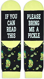 Funny Pickle Socks for Unisex Adult Who Love Pickle, Novelty Pickle Gifts,Men Women Gag Gifts, Gifts for Pickle Lovers, Funny Sayings If You Can Read This, Please Bring Me A Pickle Socks
