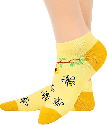 Bee Lover Gifts for Women Bee Gifts for Girl Lady Female Crazy Bee Socks, Gift for Her, Gift for Mom 2 Pairs