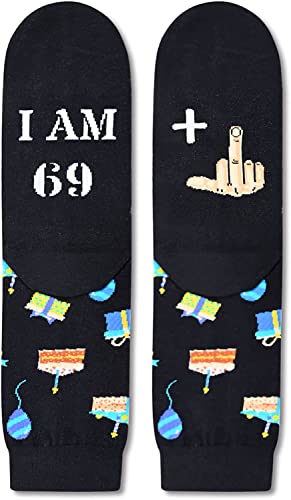 70th Birthday Gift for Him and Her, Unique Presents for 70-Year-Old Men Women, Funny Birthday Idea for Unisex Adult Crazy Silly 70th Birthday Socks