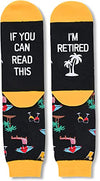 Unisex Funny Mid-Calf Knit Non-Slip Retirement Socks Gifts for Retirees