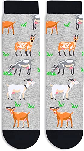 Gender-Neutral Goat Gifts, Unisex Goat Socks for Women and Men, Sheep Gifts Farm Animal Socks