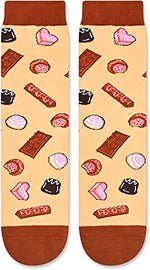 Unisex Chocolate Socks, Chocolate Lover Gift, Funny Food Socks, Novelty Chocolate Gifts, Gift Ideas for Men Women, Funny Chocolate Socks for Valentines Gifts, Christmas Gifts