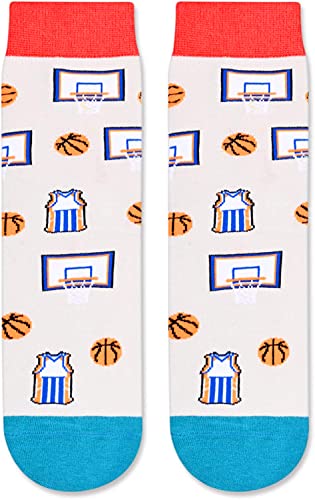 Novelty Basketball Socks For Boys Girls, Funny Basketball Gifts, Ball Sports Lover Gift, Unisex Pattern Socks for Kids, Funny Socks, Cute Socks, Fun Basketball Themed Socks, Gifts for 7-10 Years Old