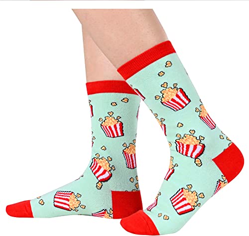 Funny Popcorn Socks for Women Who Love Popcorn, Novelty Popcorn Gifts, Women's Gag Gifts, Gifts for Popcorn lovers, Funny Sayings If You Can Read This