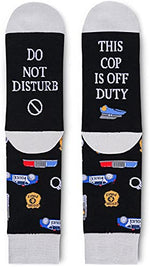 Cops Off Duty Socks, Gift For Cops, Birthday, Retirement, Anniversary, Christmas, Police Officer Gifts For Him, Present for Cops, Men Cops Socks, Police Dad Gifts