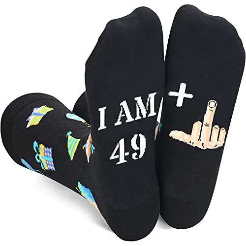 50th Birthday Gift for Him and Her, Unique Presents for 50-Year-Old Men Women, Funny Birthday Idea for Unisex Adult Crazy Silly 50th Birthday Socks - Happypop