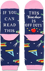 Teacher Off Duty Socks, Gift For Teachers, Birthday, Retirement, Anniversary, Christmas, Gift For Her, Present for Teachers, Women Teacher Socks