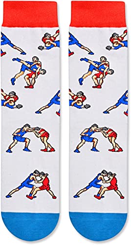 Novelty Wrestling Socks for Men Who Love to Wrestling, Funny Wrestling Gifts for Wrestlers, Wrestling Coaches, Restling Enthusiasts Gifts, Fans of Wrestling Gifts