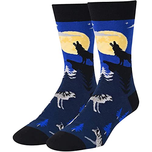 Men's Cool Thick Funny Wolf Socks Gifts for Wolf Lovers