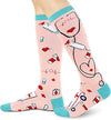 Medical Themed Gifts for Healthcare Workers, Radiologist Gift, Medic Gift, Gifts for Nurses, Gifts for Doctors, Health Theme Socks, Funny Knee High Socks Nurse Socks for Women