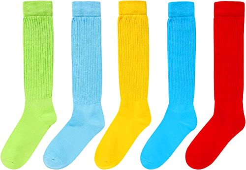 Extra Tall Heavy Socks, Fun Cute Colorful Slouch Socks for Women Girls, Scrunch Socks Women, Fashion Vintage 80s Gifts, 90s Gifts 5 Pairs