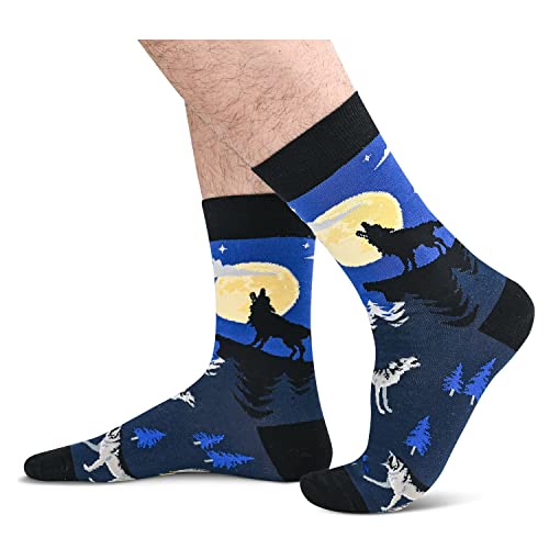 Funny Wolf Gifts for Men Gifts for Him Wolf Lovers Gift Cute Sock Gifts Wolf Socks
