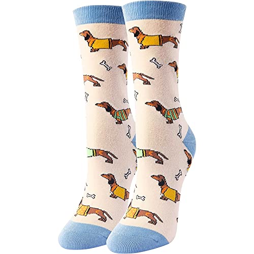 Unique Dachshund Gifts for Women Silly & Fun Dachshund Socks Novelty Dachshund Gifts for Moms