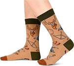 Unisex Novelty Mid-Calf Knit Brown Hunting Socks Crazy Gifts for Hunters
