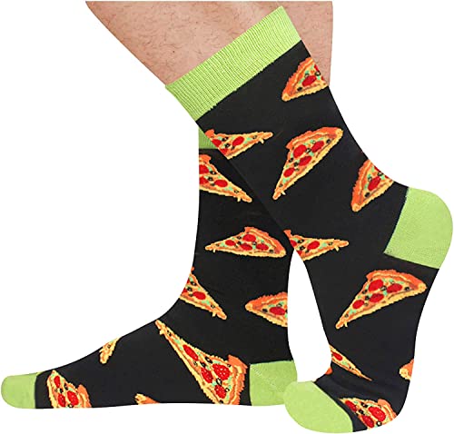 Gift for Dad, Men's Pizza Socks, Anniversary Gift for Him, Pizza Lover Gift, Funny Food Socks, Novelty Pizza Gifts for Men, Funny Pizza Socks for Pizza Lovers