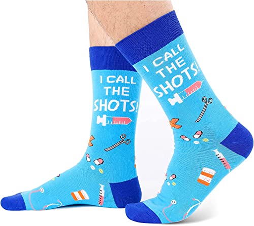 Men's Funny Blue Cute Doctor Socks Gifts
