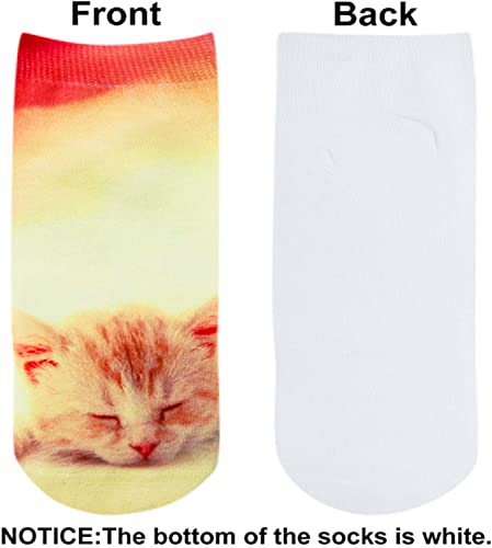 5 Pairs Women's Cat Socks Cat Gifts For Cat Lovers Mom, Novelty 3D Print Socks for Women