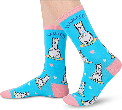 Women's Stylish Crew Crazy Llama Socks Gifts for Llama Lovers