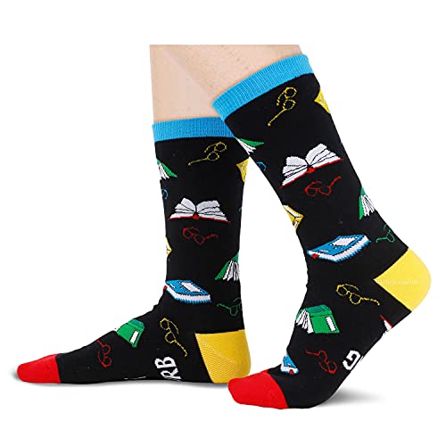 Funny Socks Crazy Socks Cool Socks Silly Socks for Women, Book Lovers Gifts for Students, Book Gifts Reading Gifts, Book Socks