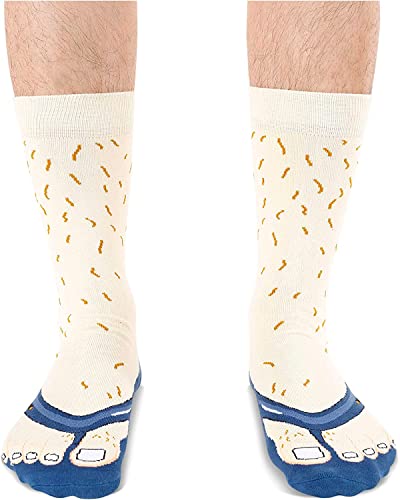 Men Funny Socks That Look Like Shoes, Sandal Socks Novelty Crew Socks For Men, Gag Gifts, Father's Day Gifts, Unusual Gifts For Him