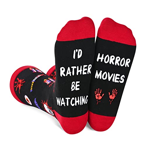 Novelty Horror Movie Socks, Funny Horror Movie Gifts for Horror Movie Lovers, Gifts For Men Women, Unisex Horror Movie Themed Socks, Movie Lover Gift, Silly Socks, Fun Socks