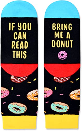 Children Novelty Knit Funny Donut Socks Gifts for Donut Lovers