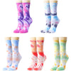 Women's Novelty Tie Dye Socks Colorful Tie Dye Gifts-5 Pack