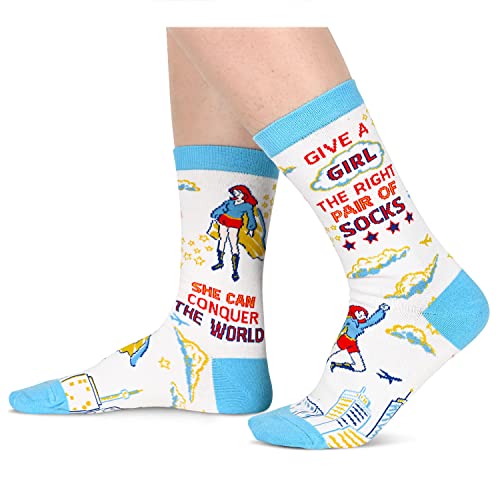 Women's Novelty Crazy Superwomen Socks