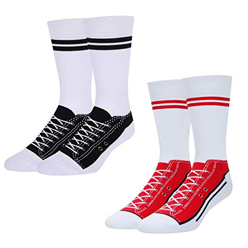 Novelty Crew Socks for Men, Funny Socks That Look Like Shoes, Sneaker Socks, Best Gift for Him, Ideal for Father's Day Gifts