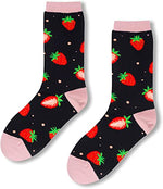 Strawberry Gifts Women's Funny Fruit Socks Strawberry Gifts for Strawberry Lovers Strawberry Themed Socks for Women