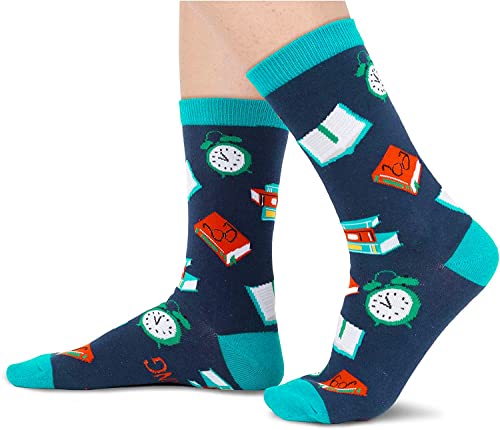 Women's Funny Cool Book Socks Gifts for Students-2 Pack