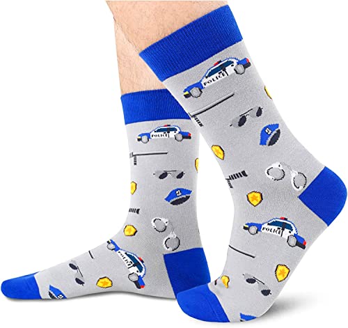 Men's Cops Socks, Ideal Policeman Gifts for Police Officers, Perfect for Cops, Police Academy Graduations, Police Detective Gifts, Police Retirement Gifts, Police Socks